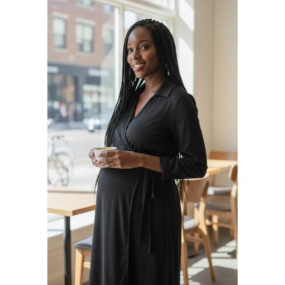 Liz Lange Maternity Black Dress Size XL Stretch - Picture 1 of 2